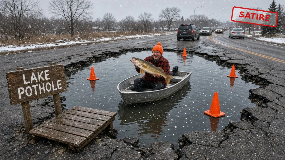 St. Cloud Pothole Officially Declared a Lake as Locals Start Catching Walleye in It St. Cloud Pothole Officially Declared a Lake as Locals Start Catching Walleye in It