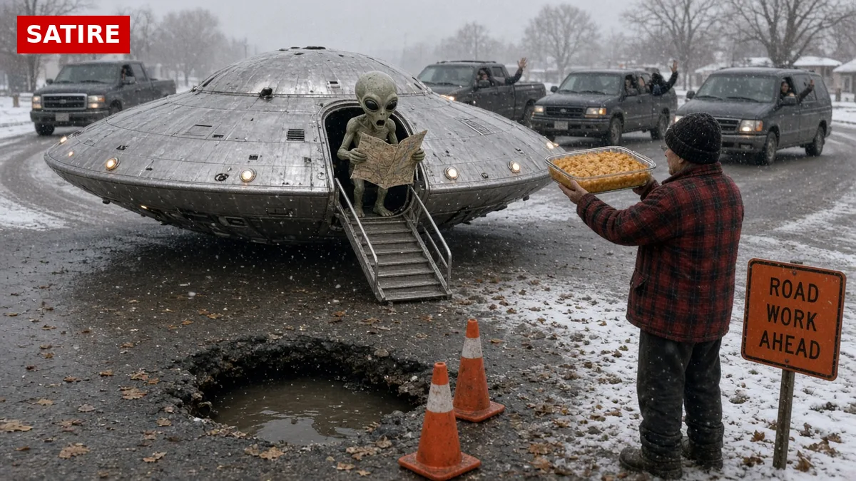 UFO Stuck in St. Cloud Roundabout for 3 Days, Aliens ‘Starting to Look Rough’ UFO Stuck in St. Cloud Roundabout for 3 Days, Aliens ‘Starting to Look Rough’